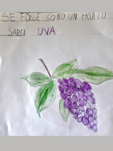 Disegno creato da un bambino rappresentante un frutto