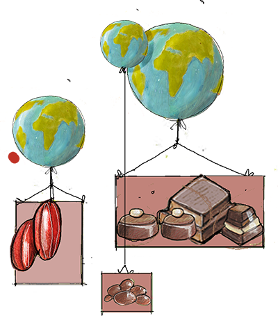 Disegno cioccolato e Terra