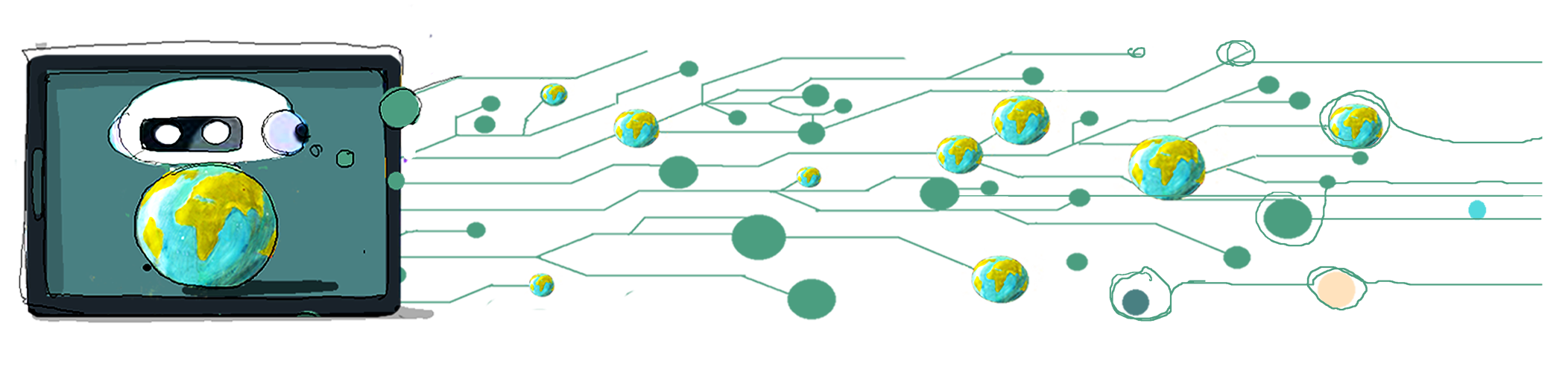 Computer dal quale escono mondi e connessioni Computer dal quale escono mondi e connessioni