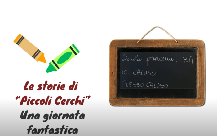 copertina le storie di piccoli cerchi una giornata fantastica con matite colorate e una lavagna