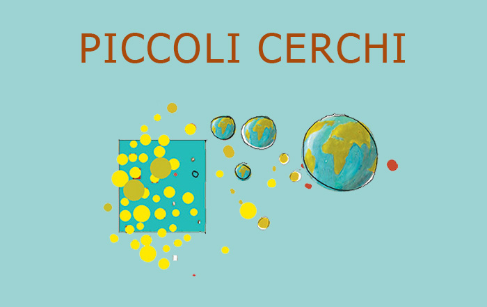 esperienza piccoli cerchi con disegno del pianeta Terra