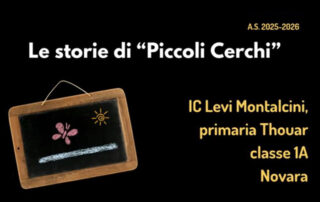 copertina piccoli cerchi ic levi montalcini thouar classe 1a novara con disegno di lavagna