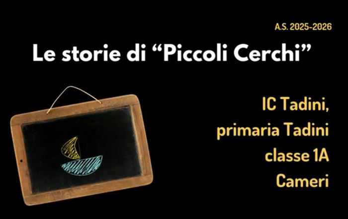 copertina piccoli cerchi ic tadini classe 1a con disegno di lavagna