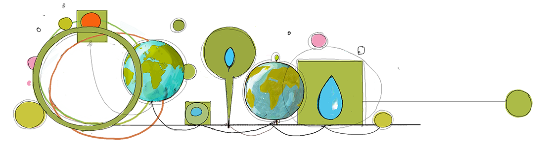 disegno di pianeta Terra e gocce disegno di pianeta Terra e gocce